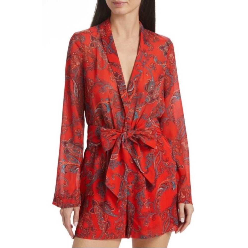 L'AGENCE Arabell Paisley Tie-Waist - Size 6